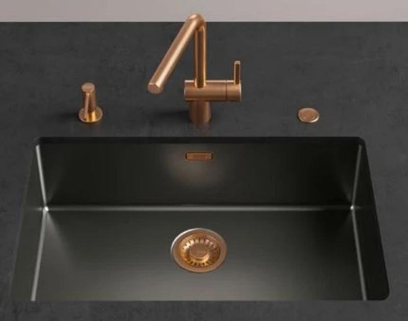 Franke Mythos Masterpiece Korbstopfen-Set mit Überlauf, Gun Metal 112.0653.030