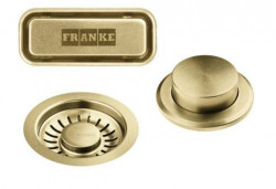 Franke Mythos Masterpiece Korbstopfen-Set mit Druckknopf für automatische Entleerung, Gold 112.0653.036