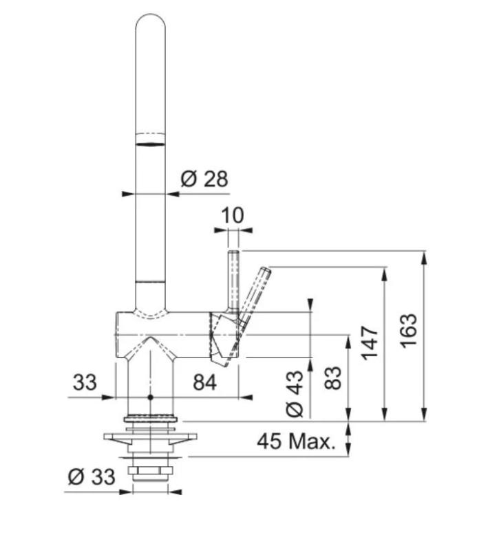 Franke Active J Küchenarmatur mit schwenkbarem Auslauf, Schwarz matt 115.0653.398