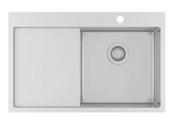 Ausmann Oder Blue Edelstahlspüle 78x50cm, flächenbündig und Oberflächen-Einbau, mit Abtropffläche 1208957121