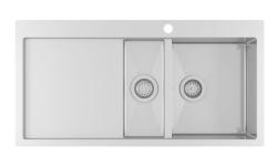 Ausmann Oder Blue 1,5 Edelstahlspüle 100x51cm, flächenbündig und Oberflächen-Einbau, mit Abtropffläche 1208957127