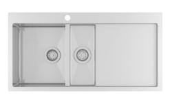 Ausmann Oder Blue 1.5 Edelstahlspüle 100x51cm, flächenbündig und Oberflächen-Einbau, mit Abtropffläche 1208957128