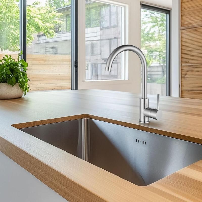 Ausmann Petra Küchenarmatur mit schwenkbarem Auslauf, Edelstahl 1208957157