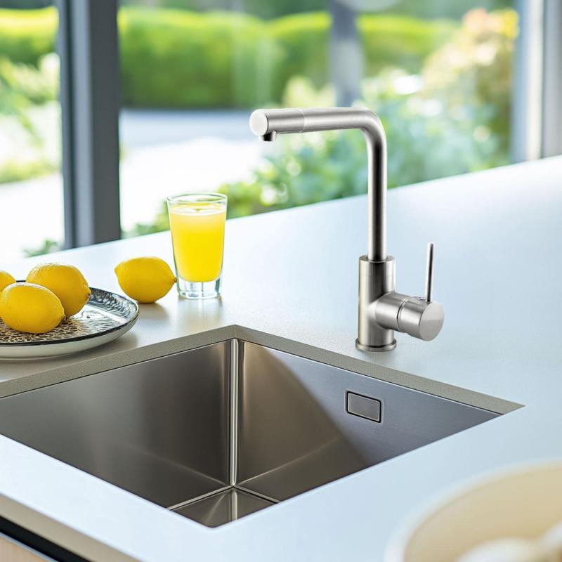 Ausmann Lavea Küchenarmatur Edelstahl mit schwenkbarem Auslauf und schwenkbarem Perlator 1208957160