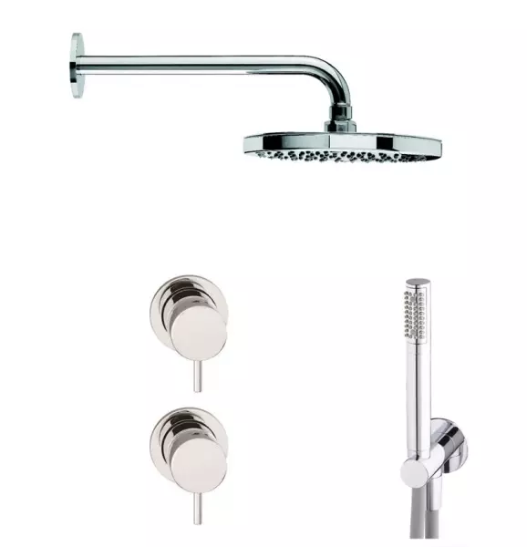 Waterevolution Flow Unterputz-Duschset Chrom mit Thermostat Regendusche und Handbrause 1208957343