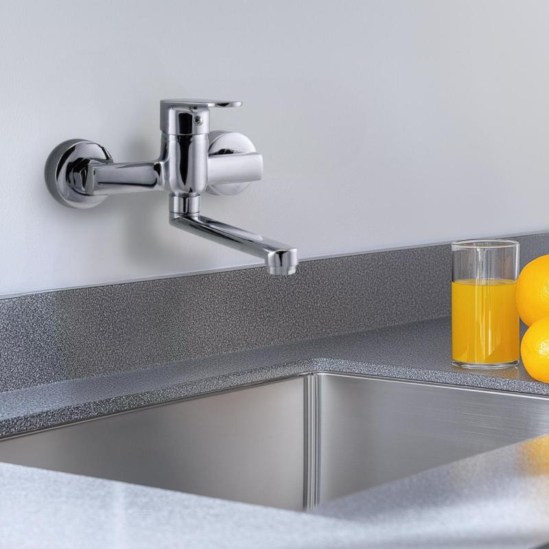 AquaTrimo Chopin Wandarmatur Einhebel-Küchenmischer Chrom 21CP7373CM