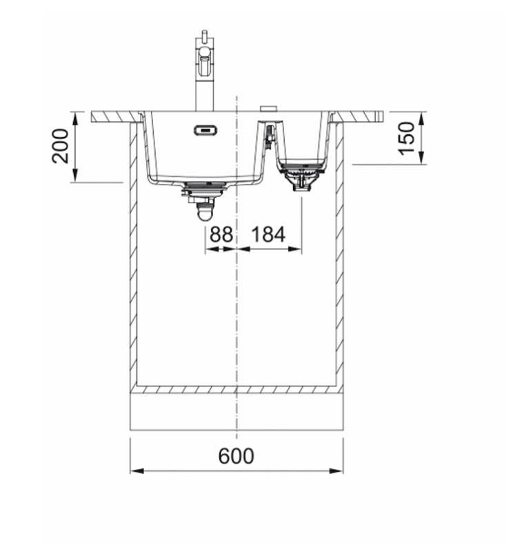 Franke Maris MRG 260/160-34-15 Fragranite Black Edition matt schwarzes Spülbecken flächenbündiger Einbau großes Becken links