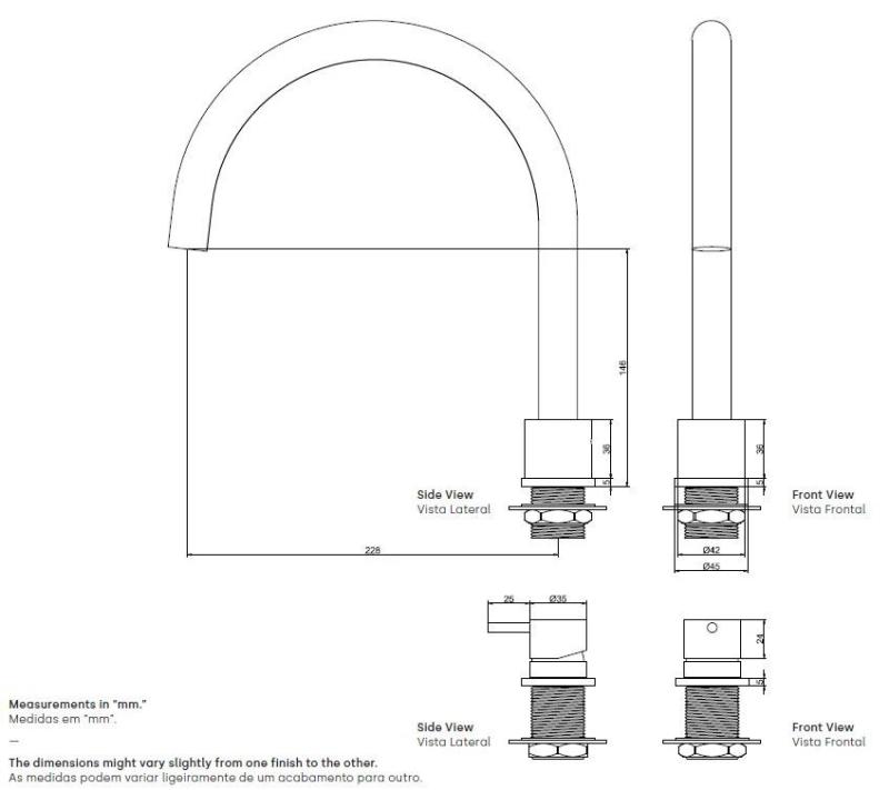 Waterevolution Flow 2-Loch-Küchenarmatur Messing T151LE