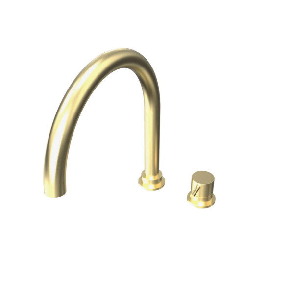 Waterevolution Flow 2-Loch Küchenarmatur, gebürstetes Gold PVD T151WGE