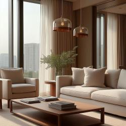 Dekor Lati zylindrische bernsteinfarbene Pendelleuchte Glas, Durchmesser 23,5 cm 7146