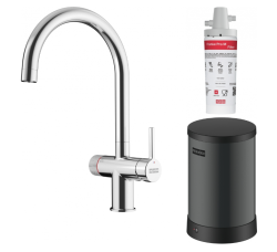 Franke Maris Water Hub 4L Boiler 3-in-1 mit Twist mechanischer kochend Wasserhahn Chrom 160.0705.687