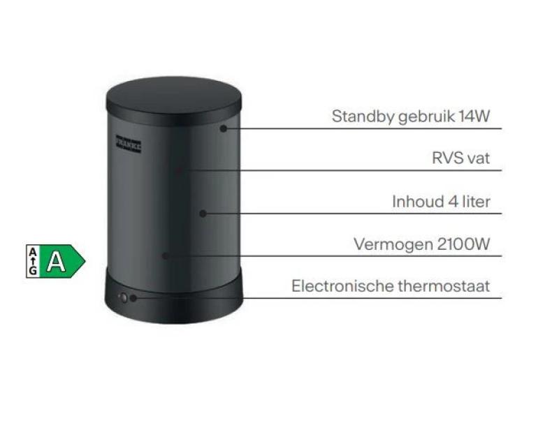 Franke Maris Wasserstation 4L Boiler 3-1 mit Touch elektronische kochendes Wasser Armatur Edelstahl mit Wasserstation-Bypass 1208957944