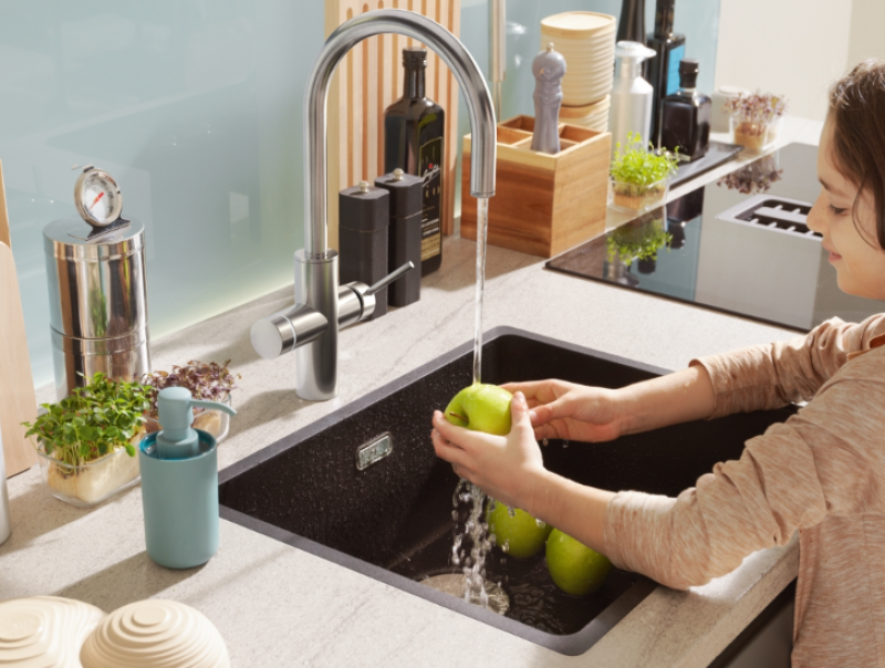 Franke Maris Wasserstation 4L Boiler 3-1 mit Touch elektronische kochendes Wasser Armatur Edelstahl mit Wasserstation-Bypass 1208957944