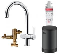 Franke Maris Wassersystem 4L Boiler 3-in-1 mit Touch Elektronischer Kochendwasserhahn Chrom mit Wassermischset 1208957946