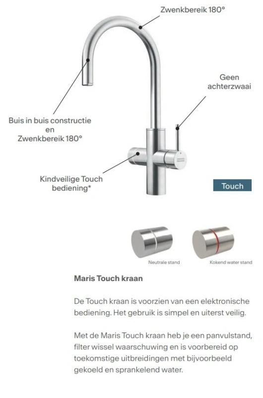 Franke Maris Wasser-Hub 4L Boiler 3-in-1 mit Touch elektronischem kochendem Wasserhahn Chrom mit Wasser-Hub Bypass 1208957947