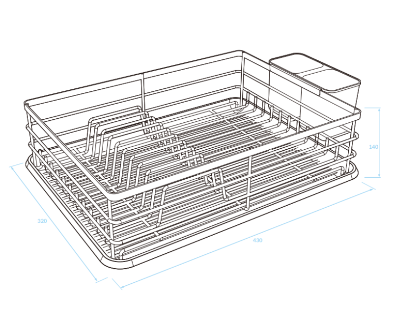 EPKA Geschirrabtropfer schwarz Stahl 43x14x32cm 1208958246