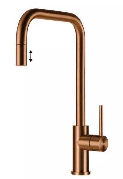 Lorreine Royal Spey Copper PVD Kupfer-Küchenarmatur aus Edelstahl mit ausziehbarem Auslauf SPEY-COPPER