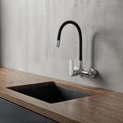 Aquatrimo Chopin Wandarmatur Chrom mit hohem flexiblem Auslauf 21CP8462CM