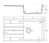 Lorreine BQ serie spoelbak 96x50cm opbouw zwart met zwart plug 45BQ44DB-T