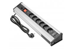 MULTI-Desktop-Verlängerungskabel mit Überspannungsschutz, 6x Steckdose mit Erdung, 4x USB 1208958684