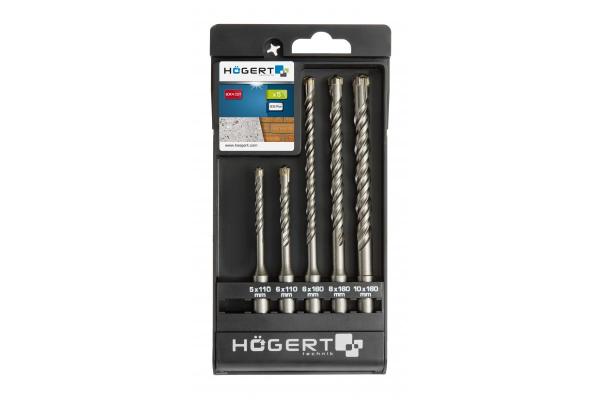 Hoegert Mauerbohrer SDS+ 5-teiliges Set: 3 x 6 mm, 8 mm, 10 mm. 1208961717