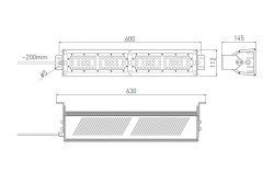 TEKSAS LED Highbay Lampe, 100W, 12000lm, AC100-240V, 50/60Hz, IP 65, Strahlungswinkel 60o, 4000K, grau 1208963207