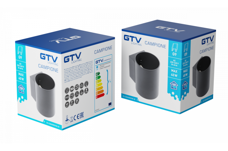 Decor Wandbefestigung CAMPIONE Aluminium G9 IP20 max. 40W IP20 rund schwarz 1208963851