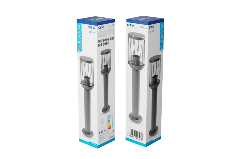 Decor KERTA-P 50 Gartenleuchte E27 MAX.12W IP44 AC220-240V 50-60Hz Pollerleuchte Graphit 1208963907