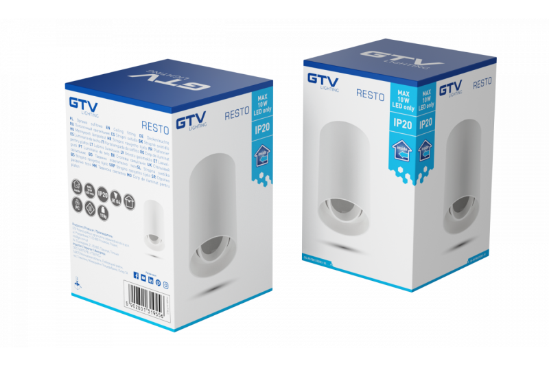 Decor Deckenleuchte RESTO PC φ80x125mm IP20 max 20W rund weiß 1208963986