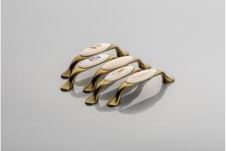 Porzellangriff 728-P C=96mm Antikmessing C-Orient Gold 1208965702
