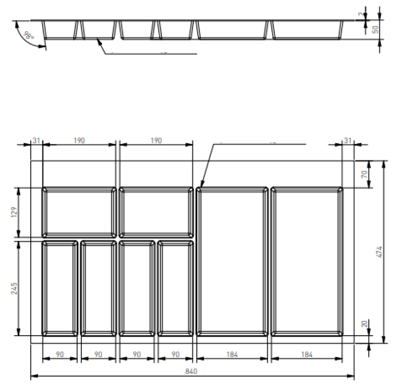Decor Cutlery Tray Insert for Kitchen Drawer 900 White 1208966381