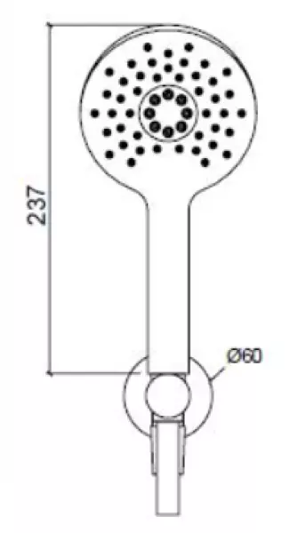 Waterevolution Flow runde Handbrausegarnitur komplett mit Wandanschluss, Mattweiß - 3 Positionen - T1621RBR