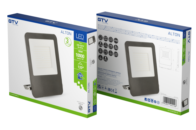 ALTON Flutlicht, LED, 100W, 10000lm, 4000K, AC220-240V, IP65 1208966955