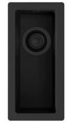 GraniteMy Universal Granit-Spülbecken 17x40 cm, Schwarz, Aufliegend, flächenbündig und Unterbau, mit schwarzem Stecker 1208967140