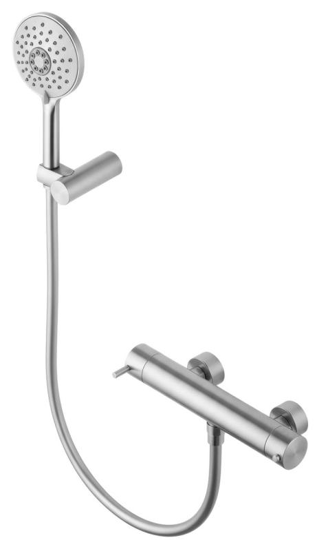 Waterrevolution Flow Duschthermostat mit rundem Duschset aus Edelstahl T140TNRIE