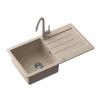 Quadri Kendal beige zand graniet spoelbak met afdruipgedeelte 77x44cm omkeerbaar 1208967399