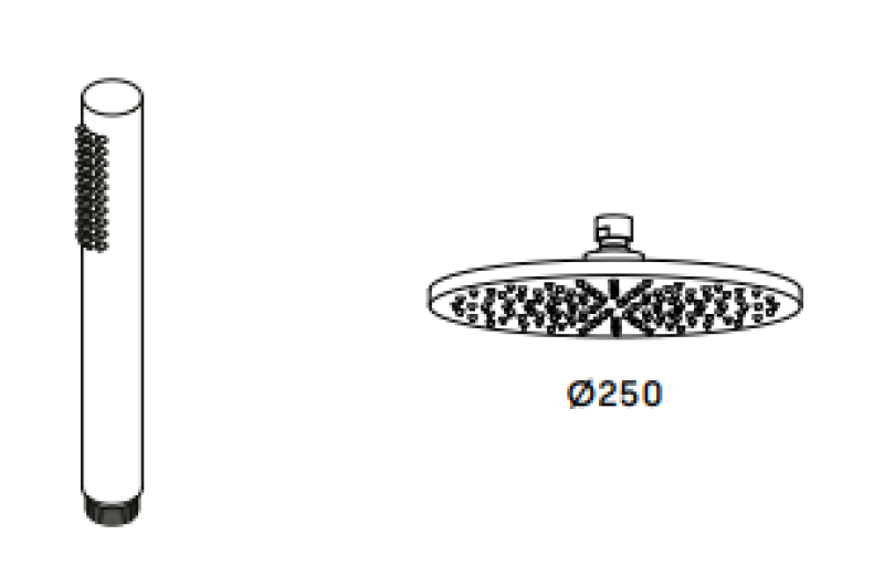 Waterrevolution Flow Duschkombination mit Regendusche PVD gebürstetes Kupfer 250mm T141N25CPE