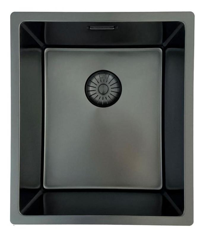 Pure.Sink Prestige Spüle PVD Gun Metal 34x40 cm 10mm Radius Unterbau, Flachbau und Aufsatzmontage PPG3440-61