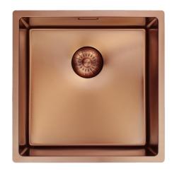 Pure.Sink Prestige Spüle 40x40 cm PVD Kupfer 10mm Radius Unterbau, Flachbau und Aufbau PPG4040-62