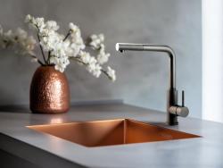 Pure.Sink Prestige Spüle 40x40 cm PVD Kupfer 10mm Radius Unterbau, Flachbau und Aufbau PPG4040-62
