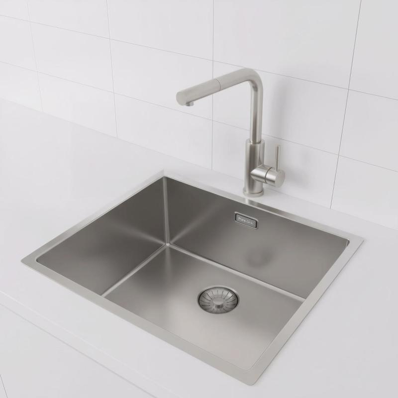 Pure.Sink Prestige Edelstahl Spülbecken 50x40 cm 10 mm Radius Unterbau, Flachbau und Aufbau PPG5040-02