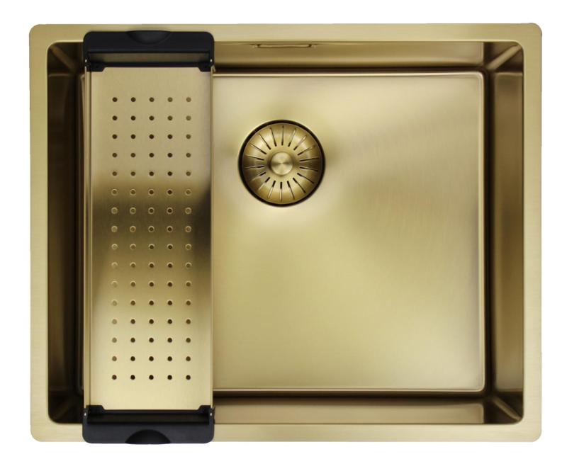 Pure.Sink Prestige Spüle 50x40 cm PVD Gold 10 mm Radius Unterbau, Flachbau und Aufbau PPG5040-60.