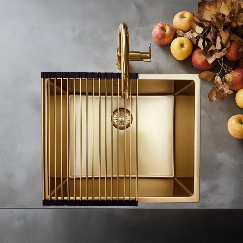 Pure.Sink Prestige Abtropfmatte Spülbecken Gold PPGRM40-60