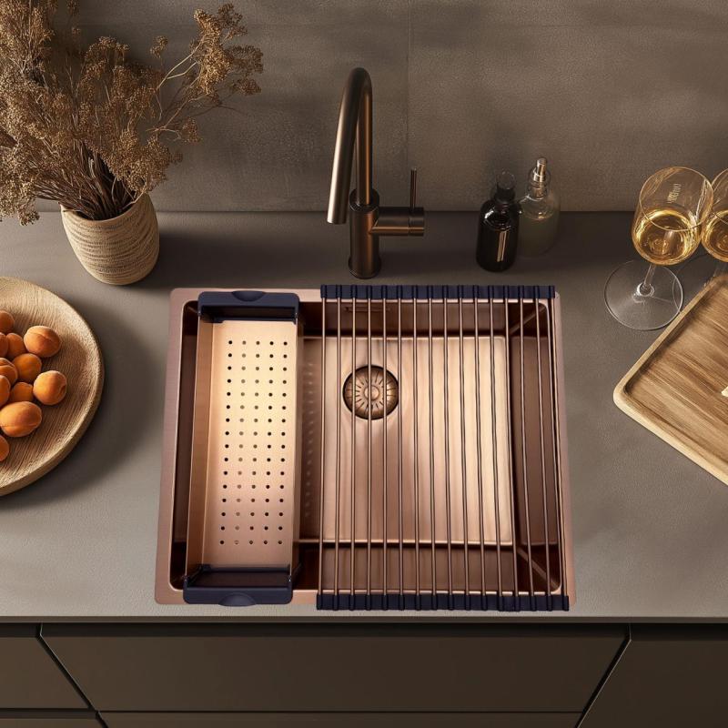 Pure.Sink Prestige Rollmatte Spülbecken Kupfer PPGRM40-62