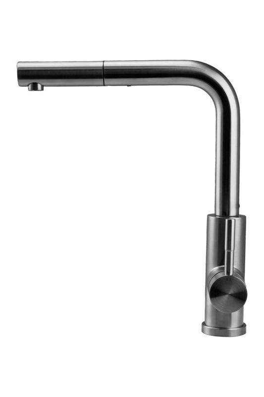 Pure.Sink Elite Steel Spark-S Küchenarmatur Edelstahl mit ausziehbarem Auslauf PS8041-02