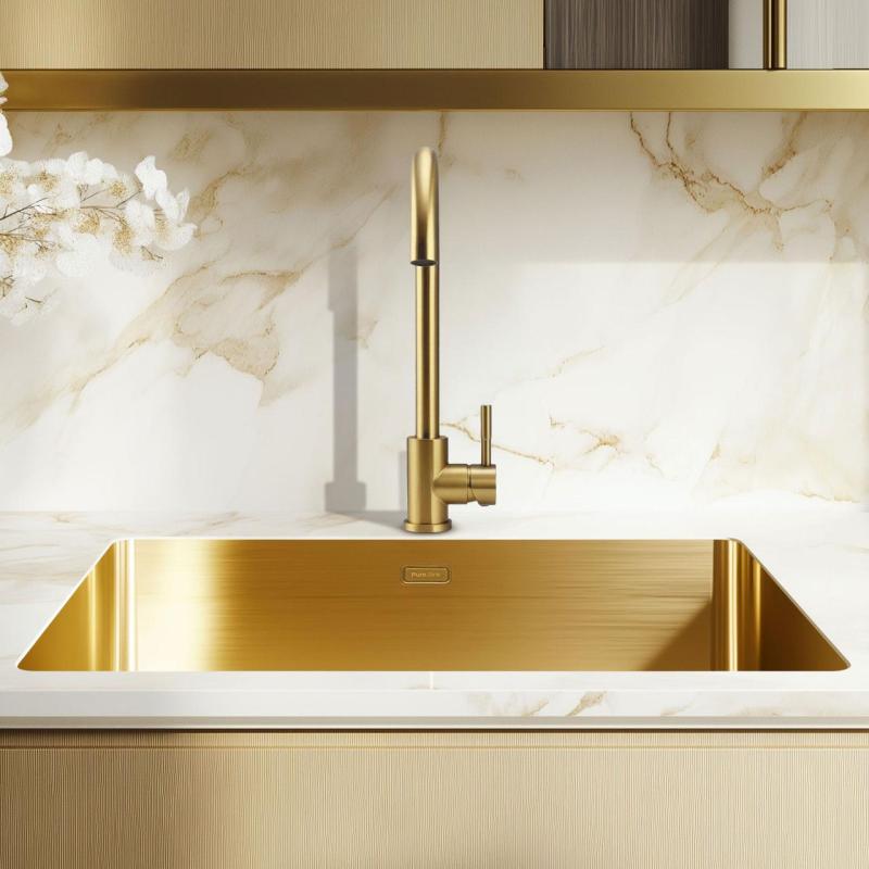 Pure.Sink Elite Steel Stream Küchenarmatur PVD gebürstetes Gold PS8044-60