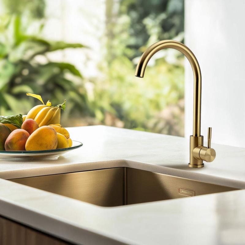 Pure.Sink Elite Steel Stream Küchenarmatur PVD gebürstetes Gold PS8044-60