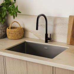 Pure.Sink Elite Steel Stream-S Küchenarmatur Matt Schwarz mit ausziehbarem Auslauf PS8045-10