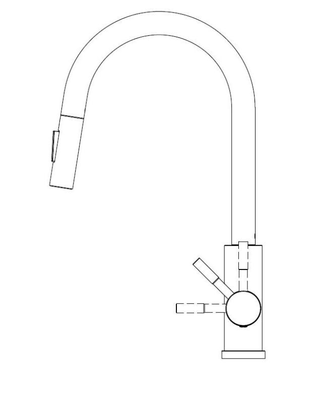 Pure.Sink Elite Steel Stream-S Küchenarmatur PVD Gun Metal mit ausziehbarem Auslauf PS8045-61