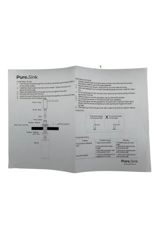 Pure.Sink Elite Steel Shine Einbau-Seifenspender Edelstahl von oben nachfüllbar PS9010-02